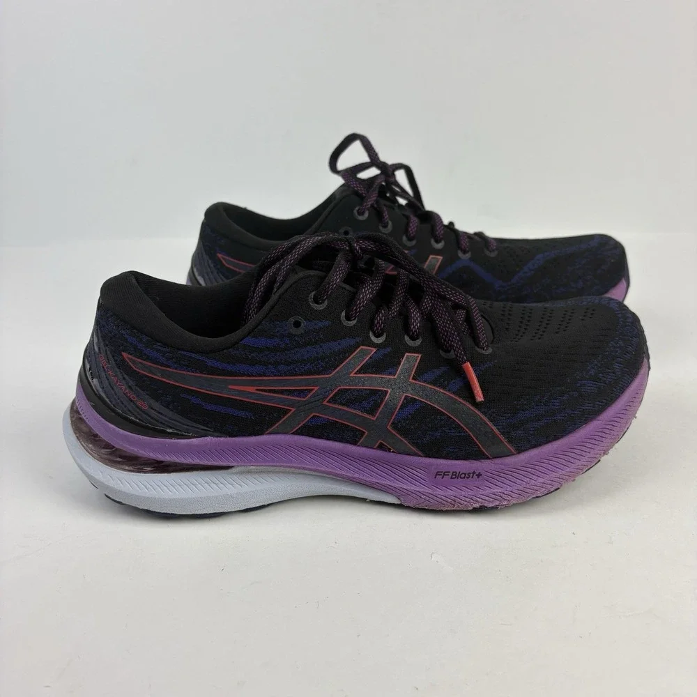 Asics Gel-Kayano 29 Running Shoes Womens Size 8 Black Purple Training